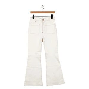 See By Chloe High Rise Wide Leg Cream Jeans